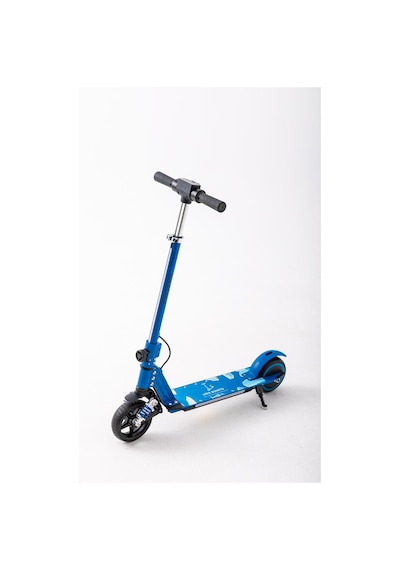 Mini Bonito Çocuk Katlanabilir, Led Işıklı, Amortisörlü Elektrikli Scooter Ayarlanabilir Direksiyonlu Dizlik Ve Dirseklik Hediyedir Mavi