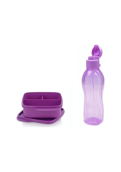 Eko Şişe 750 Ml Lila Ve Bölmeli Beslenme Kabı Lila