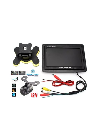 7 İnç Monitör Ve 1 Adet Kelebek Kamera Seti Kayıt Yapmaz 12 Volt