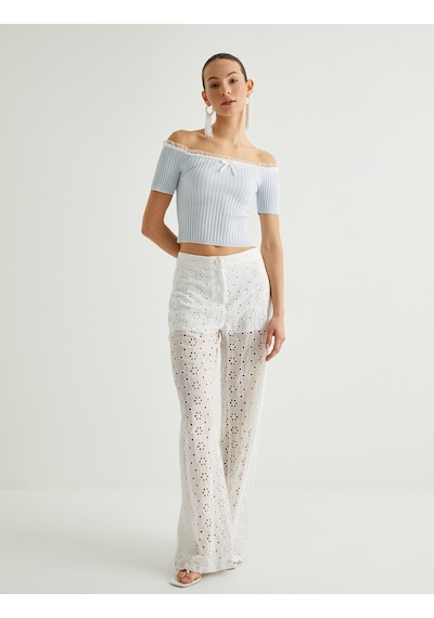 Koton Koton X Sibil Çetinkaya - Geniş Paça Fisto Pantolon Yarım Astarlı Beyaz 4sak40464pw Beyaz Koton Koton X Sibil Çetinkaya - Geniş Paça Fisto Pantolon Yarım Astarlı Beyaz 4sak40464pw Beyaz
