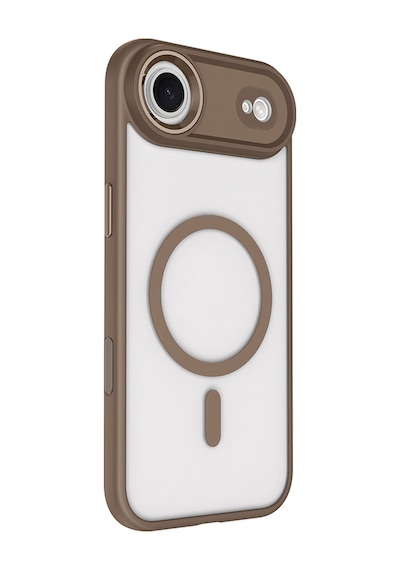 Subutu Apple Uyumlu iPhone 17 Air Kılıf Wireless Şarj Özellikli Zore Krom M-safe Silikon Kapak - Desert Gold Altın