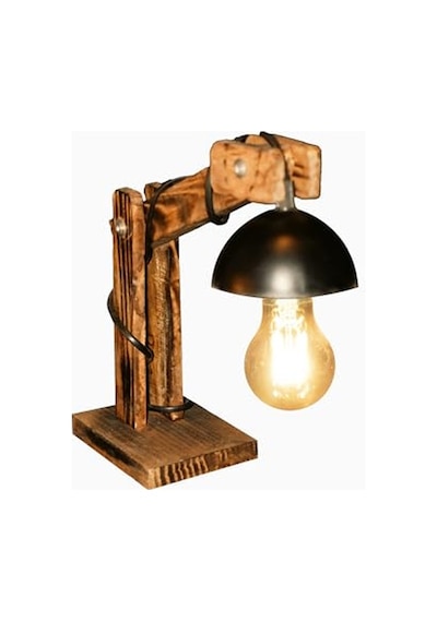 Ayrex Celestia Home Modern Vintage Ahşap Masa Lambası - Otantik İskandinav Abajur, Dekoratif Aydınlatma, Oturma Ve Y