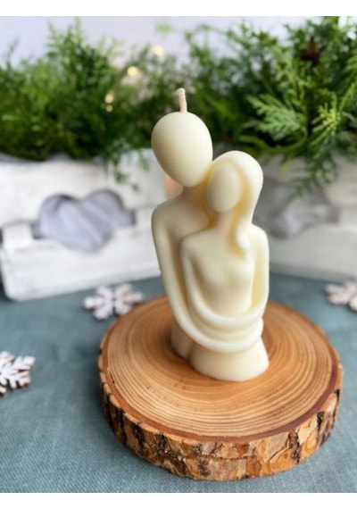 Bernami Mum Pinterest Sarılan Çift Figürlü Vanilya Kokulu Dekoratif Mum Handmade Decorative Candle Diğer