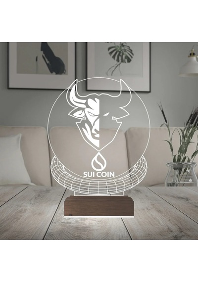 Luvivia Crypto Sui Coin Kripto Finans 3d Lamba - Masa Gece Lambası Şeffaf