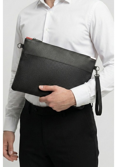 Lederax Suni Deri Clutch Çanta Portföy Çanta Ld629 Siyah