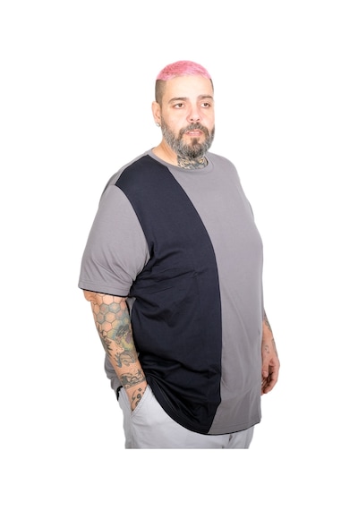Mode Xl Büyük Beden Erkek Parçalı Md08 T-shirt U22134 Fume Füme
