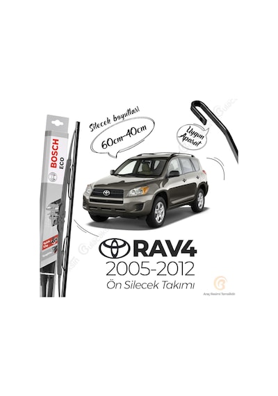 Toyota Uyumlu Rav4 Muz Silecek Takımı 2005-2012 Bosch Eco