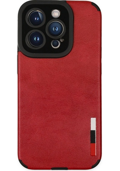 Apple Uyumlu iPhone 14 Pro Max Kılıf Loop Deri Silikon Kırmızı,