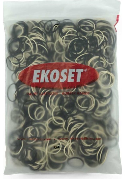 Ekoset 1000 Adet Küçük Paket Lastiği Siyah Beyaz 40 MM