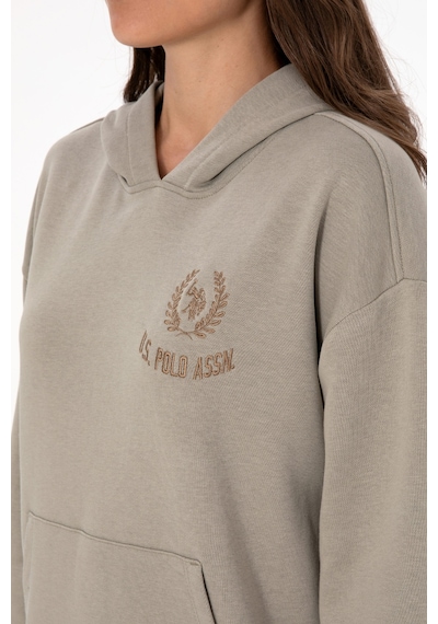 U.S. Polo Assn. Kadın Açık Haki Kapüşonlu Sweatshirt 50307796-VR183