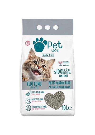 3 Adet Petlove Kedi Kumu Aktif Karbon Plus 10 Lt