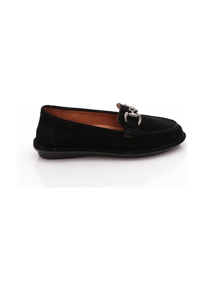 Dgn E224 Kadin Loafer Ayakkabi Siyah Süet