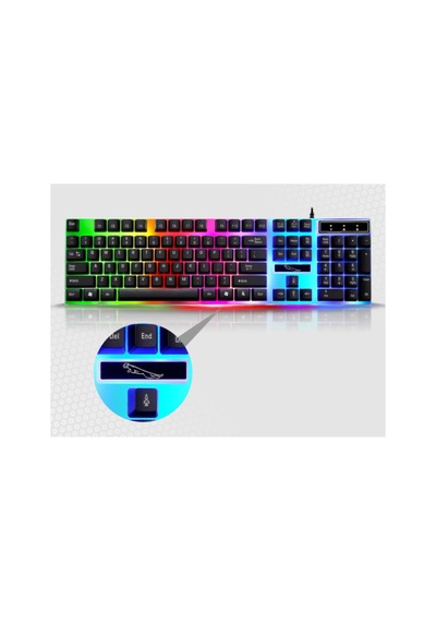 Led Işıklı Oyuncu Klavye Mouse Seti Usb Girişli Kablolu J-1001