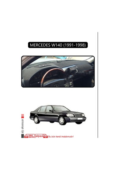 Mercedes W140 1991-1998torpido Koruma Halısı Siyah Kenar