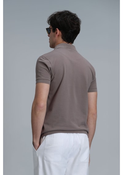 Lufian Erkek Laon Smart Polo T-shirt 111040164 Toprak Vizon