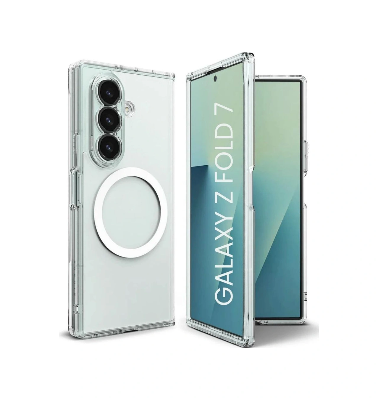 Schitec Samsung Galaxy Uyumlu Z Fold 7 Magsafe Özellikli Şeffaf Kılıf