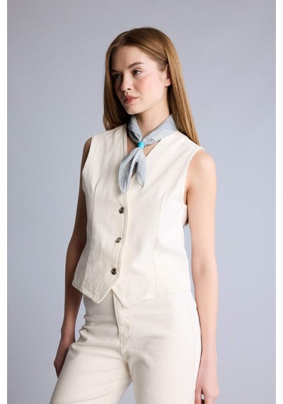Defacto Jean Blazer Yelek F5899ax25hswt1 Beyaz