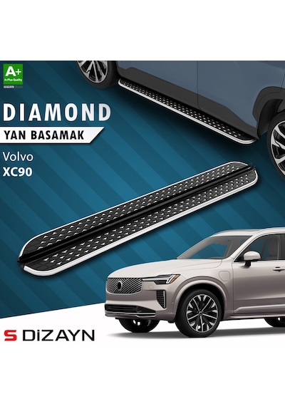 S-dizayn Volvo Xc90 Makyajlı Diamond Krom Yan Basamak 203 Cm 2024 Üzeri A+ Kalite