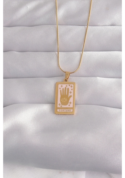 Mey İthalat 316l Çelik Gold Renk Pembe Mineli El Figür Tarot Kolye - Özel Seri Meyeb66cdce95880f7d5fd30c2176 altın
