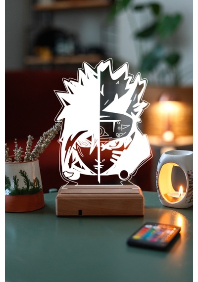 Naruto Sasuke Uchiha - Naruto Uzumaki 16 Renk Anime Gece Lambası