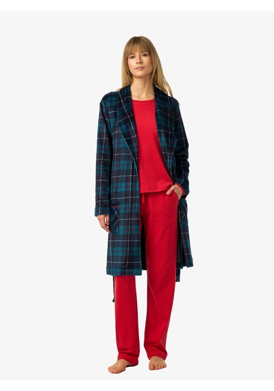 Blackspade Kadın Polar Sabahlık 52256 - Ekose Desenli