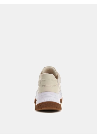 Guess Berrett 4g Ve Peony Logolu Kadın Sneaker Ayakkabı Flfbrtpel12 Krem