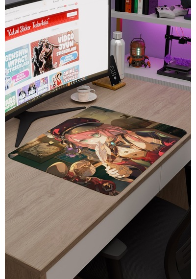 Charlotte Genshin Impact Anime Gacha V5 - 48x40 Xl Gaming Mouse Pad Fare Altlığı