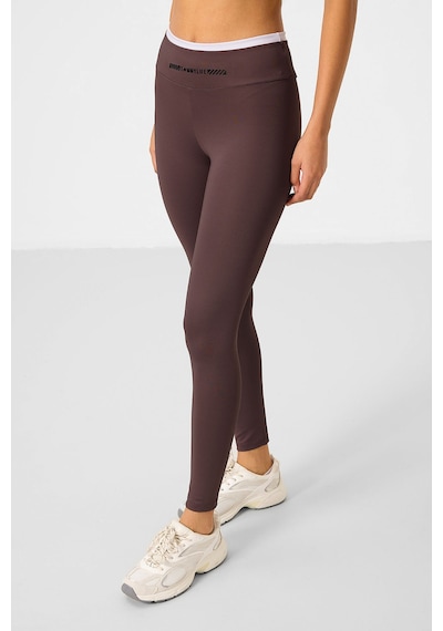 TOMMYLIFE Kahverengi Esnek Standart Fit Performans Kadın Tayt Takım - 95333