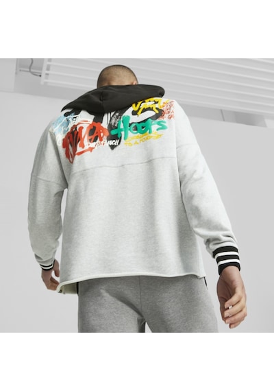 Puma Boroughs Erkek Gri Kapüşonlu Hoodie Gri