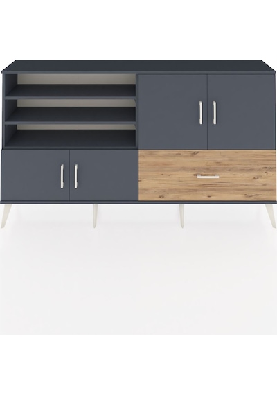 Arges Konsol 5 Raflı Tek Çekmeceli 4 Kapaklı 176x30x99 Antrasit-a Antrasit-antrasit/çam Arges Konsol 5 Raflı Tek Çekmeceli 4 Kapaklı 176x30x99 Antrasit-a Antrasit-antrasit/çam