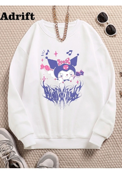 Startmore Kuromi Köstebek Sokak Trend Tasarım Harajuku/gotik Beyaz Beyaz Startmore Kuromi Köstebek Sokak Trend Tasarım Harajuku/gotik Beyaz Beyaz