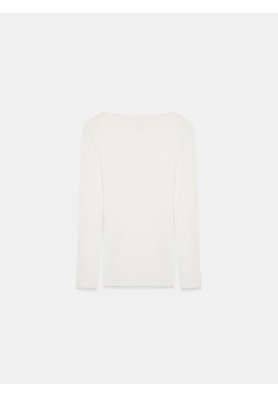 Dilvin 32649 Kayık Yaka Pamuklu Top-ekru