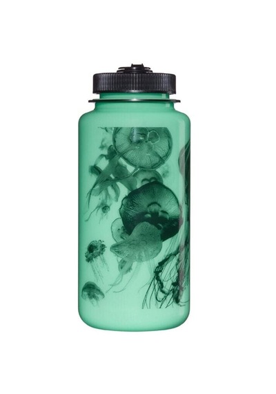 Nalgene Wide Mouth 32 Oz Suluk Matara 1 Litre Glowyld Jellyfish 682025-0031 Yeşil
