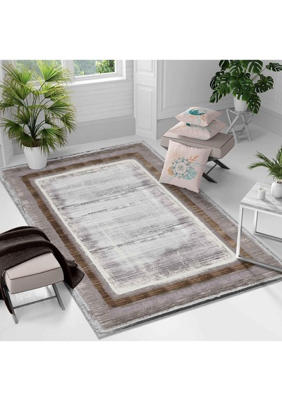 Kaymaz Taban Yıkanabilir Halı Mutfak, Salon, Yatak Odası İçin Modern Dijital Baskı Halı Slnhalı33 - 0021 Çok Renkli