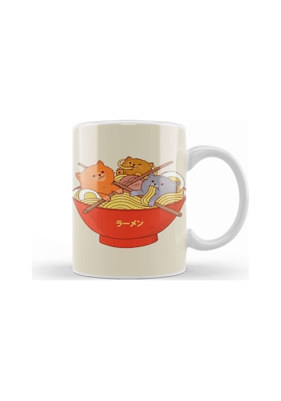 Ramen And Cats Kupa Bardak Porselen Karışık
