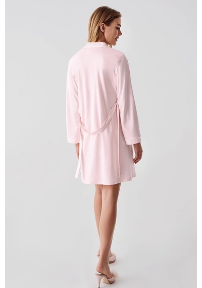 Alfa Aksesuar 03 Freshness 324 Kadın 4'lü Sabahlıklı Şorlu Pijama Takımı PEMBE