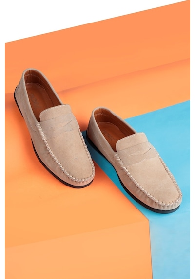 Naran Hakiki Deri Erkek Günlük Ayakkabı, Loafer Ayakkabı, Hafif Ayakkabı, Süet Ayakkabı