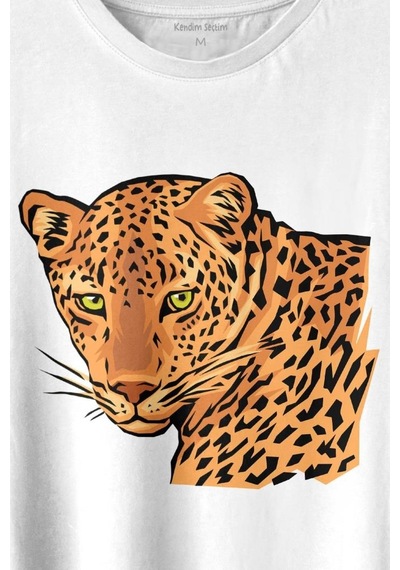 Leopard Face Çıta Lepoar Yüzü Lion Head Baskılı Tişört Unisex T-shirt 001