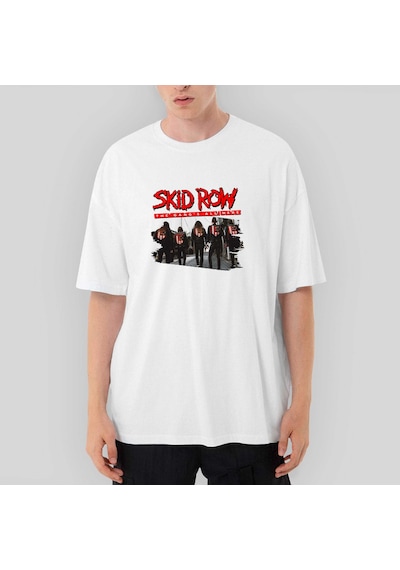 Skid Row The Gang Oversize Beyaz Tişört Beyaz