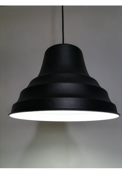 Riolight Retro Siyah Içi Beyaz Tekli Metal Sarkıt Çap: 27Cm (538288592)