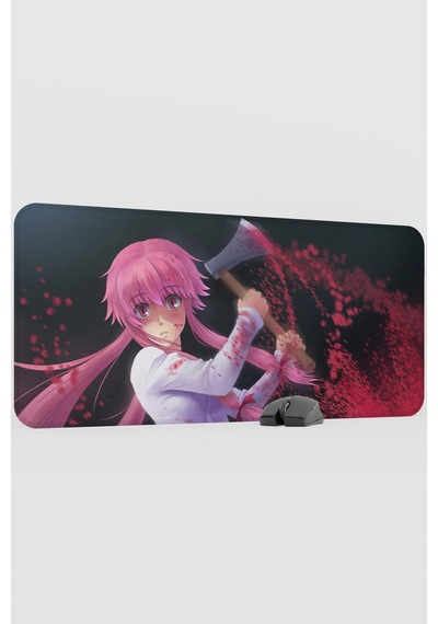 Mirai Nikki Anime V2 - 90x40 Xxl Gaming Kauçuk Kaymaz Taban Mouse Pad Fare Altlığı
