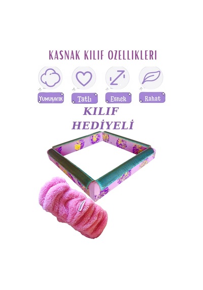 Lila Çiçekli 25x25 Cm Kombinasyon Özellikli Punch Ve Tüm Nakışlara Uygun İğneli/telli Ahşap Kasnak Kılıf Hediye