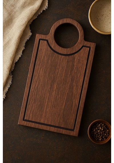 Fam Wood Art Doğal Ahşap Peynir Ve Sunum Tabağı Dikdörtgen %100 Çam Ağacı Kahverengi