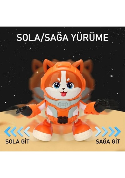 Pilli Işıklı Müzikli Çok Yönlü Dans Eden Astronot Köpek