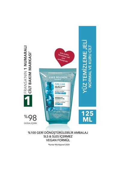 Yves Rocher Yüz Yıkama Jeli-normal Ve Kuru Cilt -pure Algue Nemlendirici Botanik Kompleks 125ml