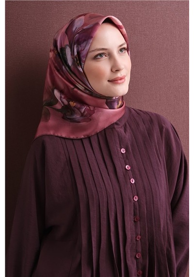 Armine Saf İpek Twill Eşarp 9611d 31 Koyu Lacivert Siyah