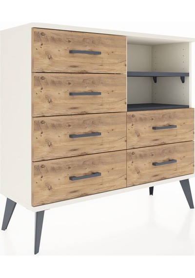 Arges Şifonyer 2 Raflı 6 Çekmeceli 88x30x80 Aytaşı-antrasit/çam Antrasit/çam Arges Şifonyer 2 Raflı 6 Çekmeceli 88x30x80 Aytaşı-antrasit/çam Antrasit/çam