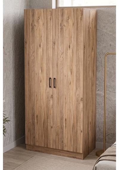 Asrın Gardrop Askılı Elbise Dolabı Raflı Elbise Dolabı Çam