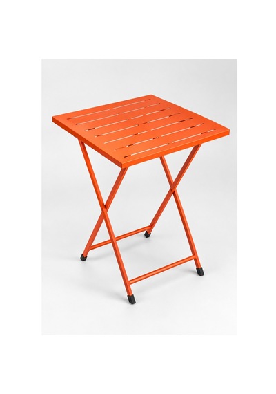 Katlanır Metal Balkon Bahçe Bistro Masa 50x50 Cm Kare Masa 75 Cm Turuncu 1644
