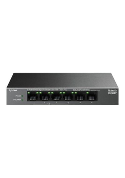Ls106lp 6-port 10/100mbps Poe Switch 4-port Poe, 41w Güç Bütçesi, 250m İletim Tak Ve Çalıştır, Sessiz Metal Kasa Ip Kamera Ve Ap Uyumlu Sku: Zeusb0chfg2fqg